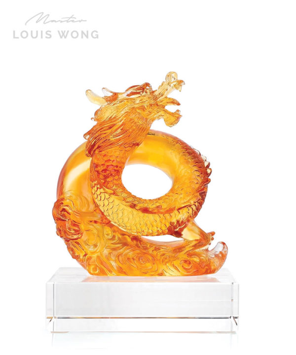 The Golden Dragon Liuli™ Feng Shui Art Piece